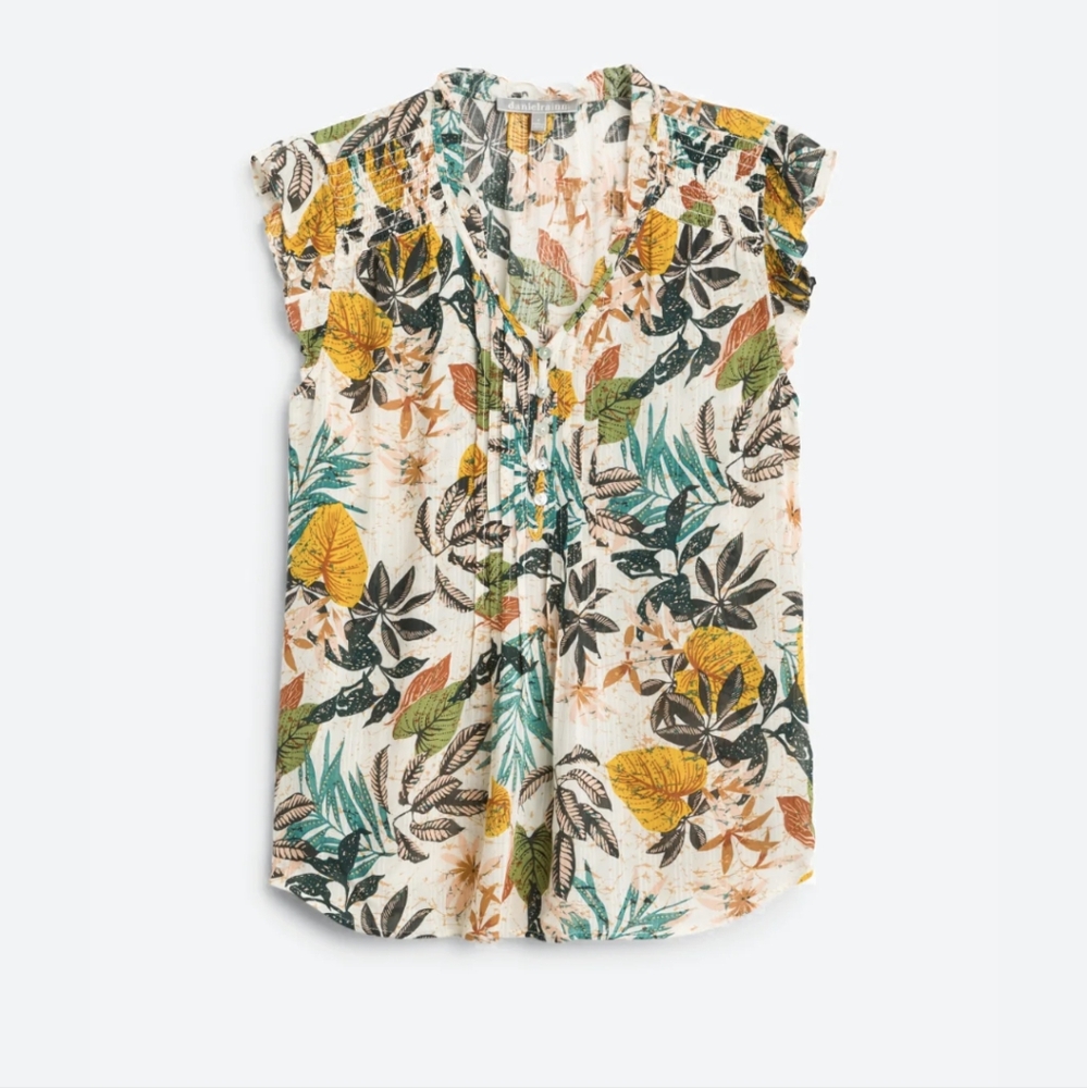 🌸 Daniel Rainn Flutter Sleeve Blouse Floral Size S NWT STITCH FIX